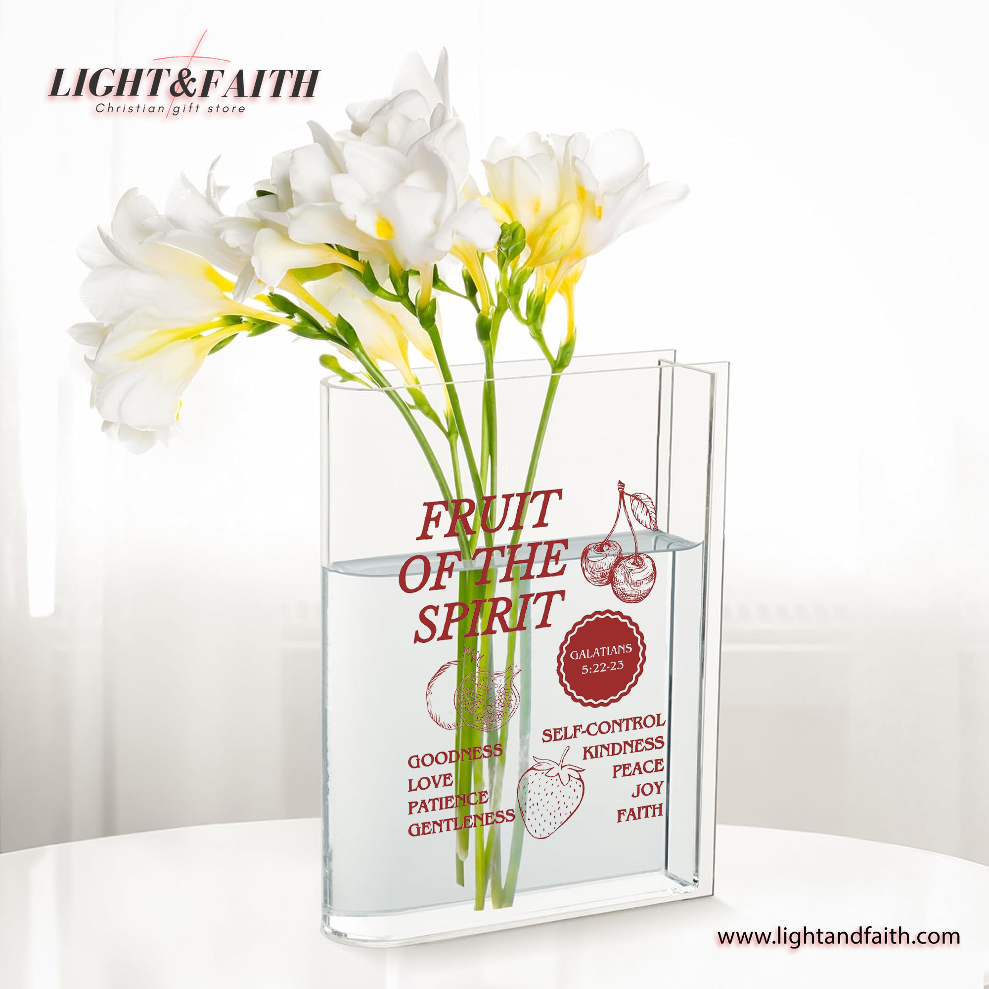 Fruit Of The Spirit Shirt Book Vase, Christian Book Vase, Love Like Jesus, Vintage Floral Book Vase, Faith Book Vase, Bible Verse Book Shaped Flower Vase